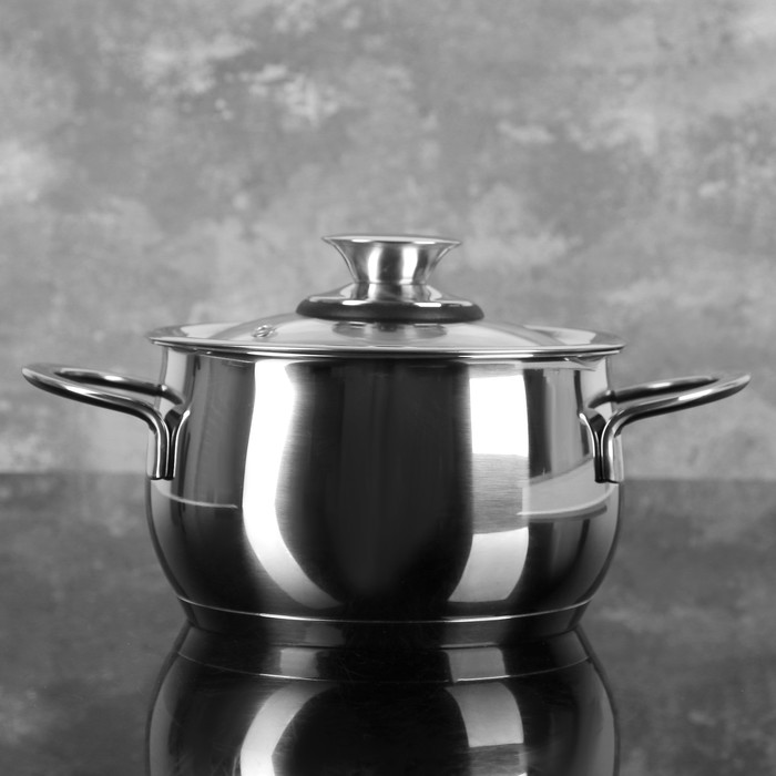 Кастрюля 1,8 л "Магнолия Престиж", стеклянная крышка