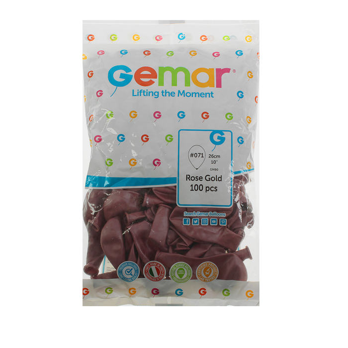 Шар латексный 10" Rose Gold, металлик, набор 100 шт, G