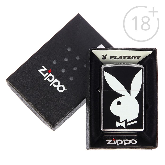 Зажигалка ZIPPO 28269 Playboy с покрытием Brushed Chrome