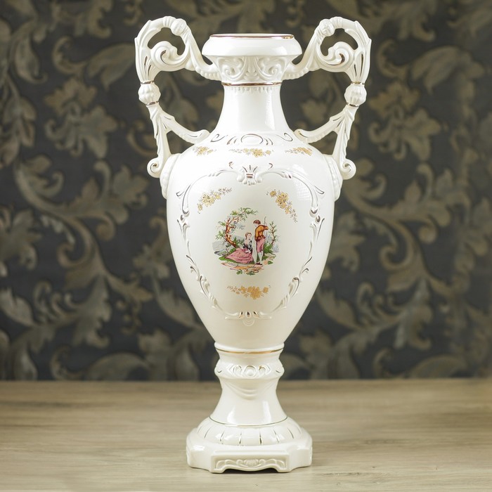 Ваза напольная "Флорена" белая, пастушка