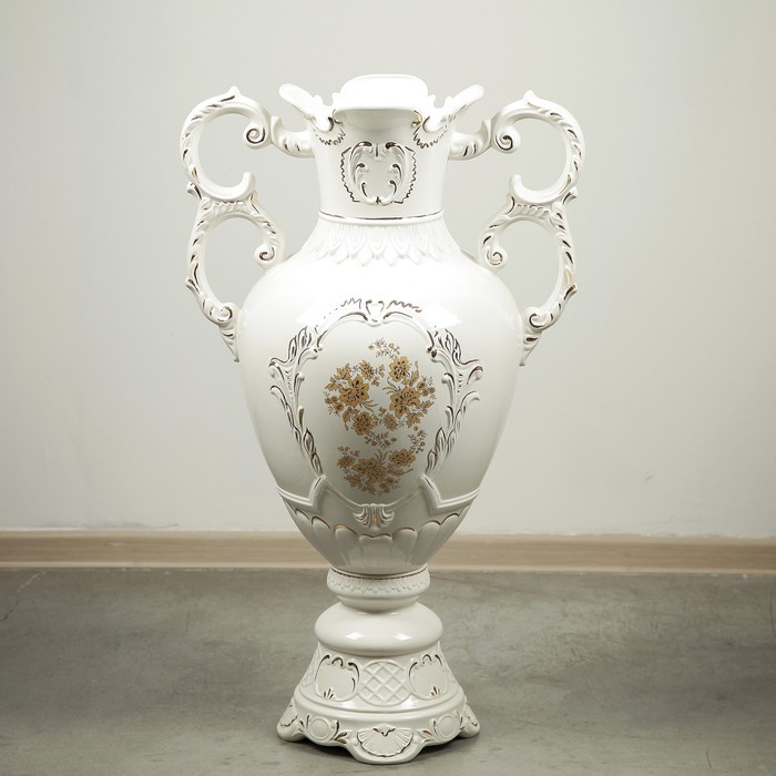 Ваза напольная "Топаз", белая