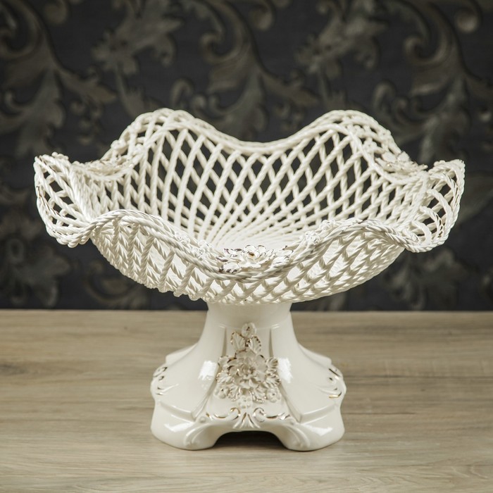 Конфетница "Плетенка", белая