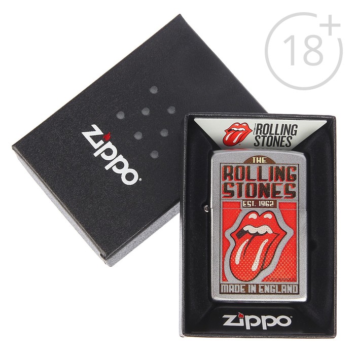 Зажигалка ZIPPO 29127 Rolling Stones с покрытием Satin Chrome