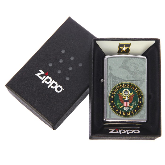 Зажигалка ZIPPO 28632 US Army с покрытием Street Chrome