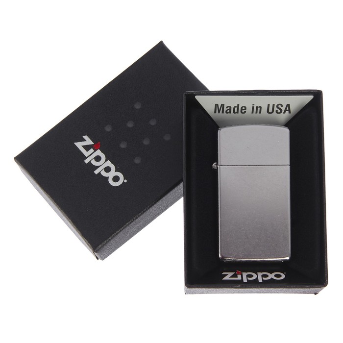 Зажигалка ZIPPO 1607 Slim с покрытием Street Chrome