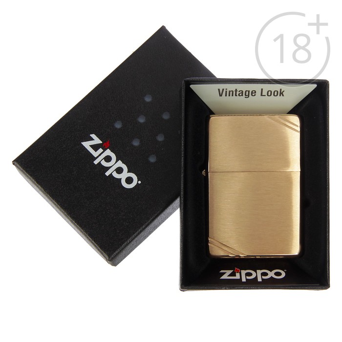 Зажигалка ZIPPO 240 Vintage Series 1937 с покрытием Brushed Brass