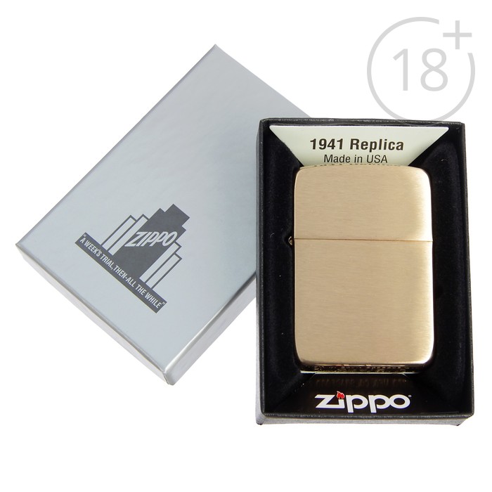 Зажигалка ZIPPO 1941B Replica с покрытием Brushed Brass