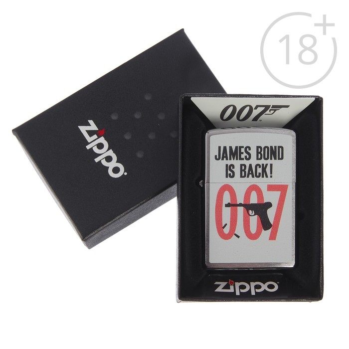 Зажигалка ZIPPO 29563 James Bond с покрытием Brushed Chrome