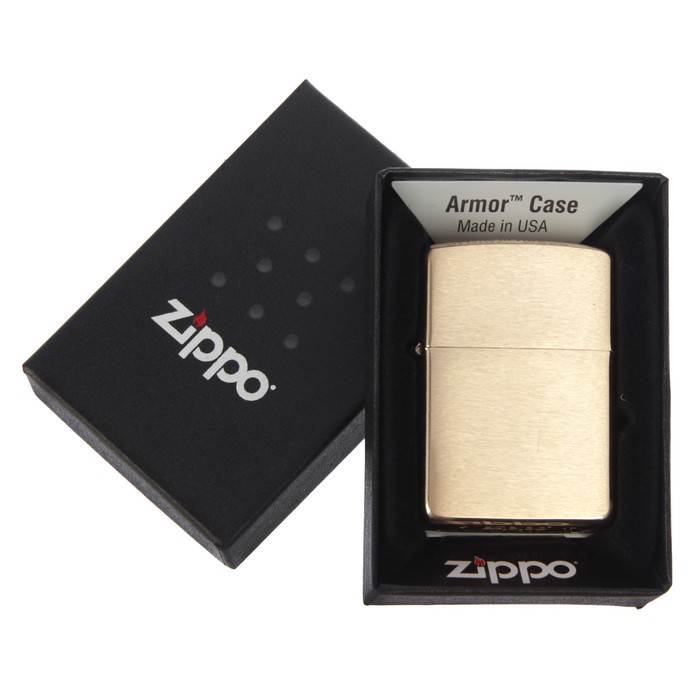 Зажигалка ZIPPO 168 Armor с покрытием Brushed Brass