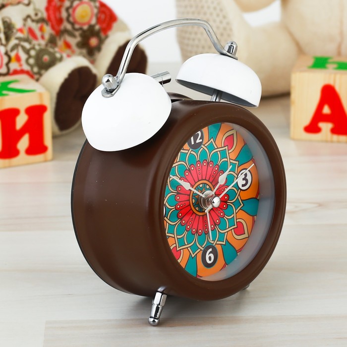 Часы будильник "Узоры", d=8 см