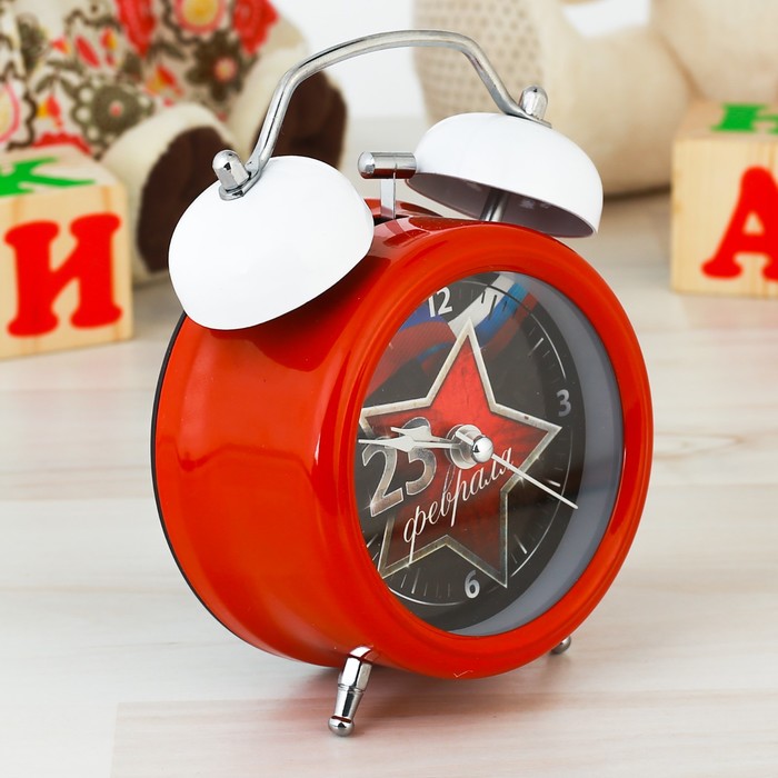 Часы будильник "23 февраля", d=8 см