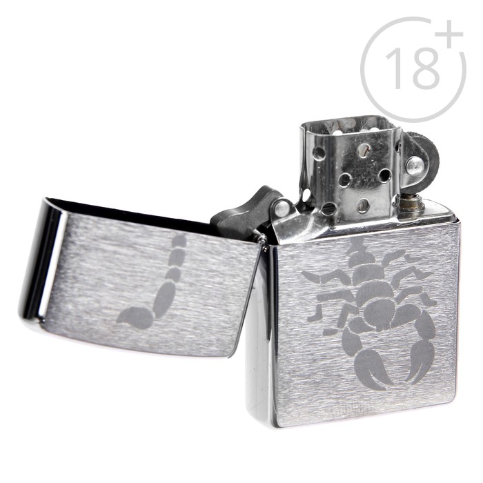 Зажигалка ZIPPO 200 Scorpion с покрытием Brushed Chrome