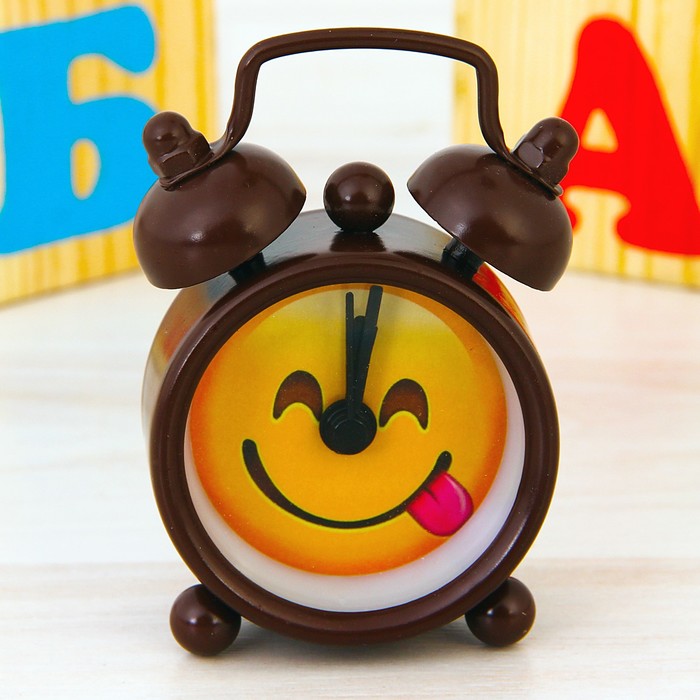 Часы будильник "Смайл с языком", d=4 см