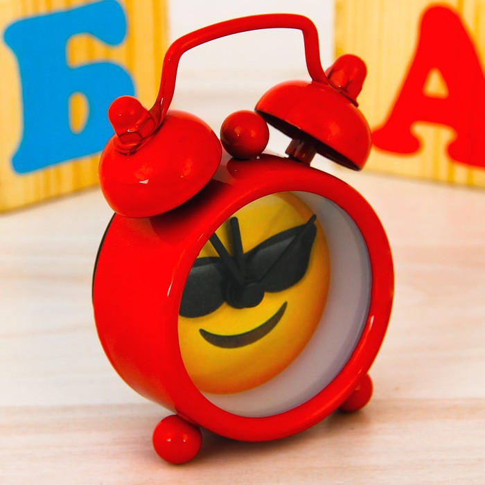 Часы будильник "Смайл в очках", d=4 см