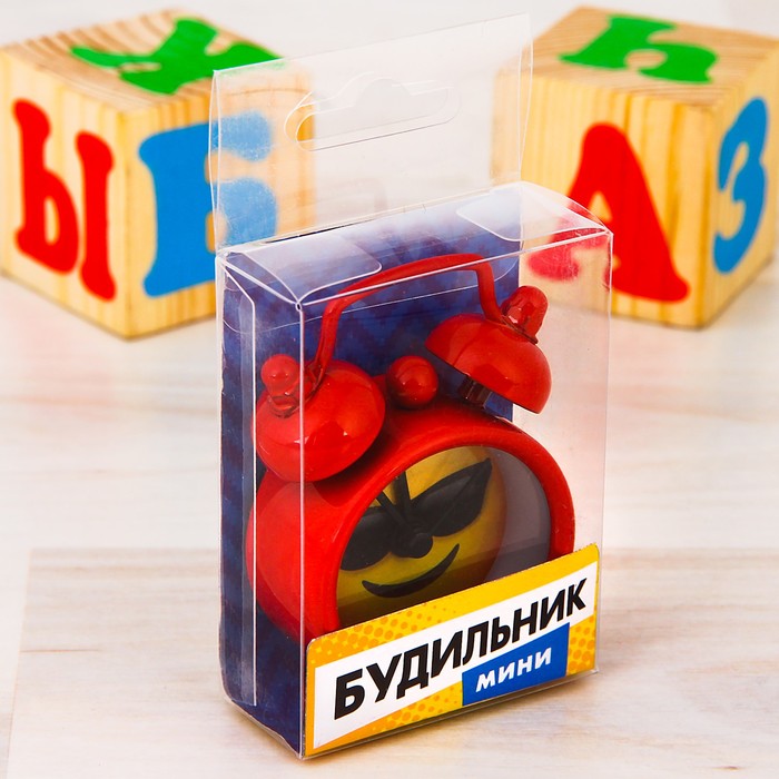 Часы будильник "Смайл в очках", d=4 см
