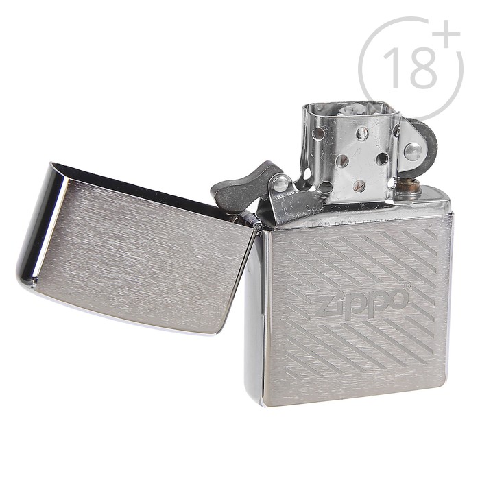 Зажигалка ZIPPO 200 Zippo Stripes с покрытием Brushed Chrome