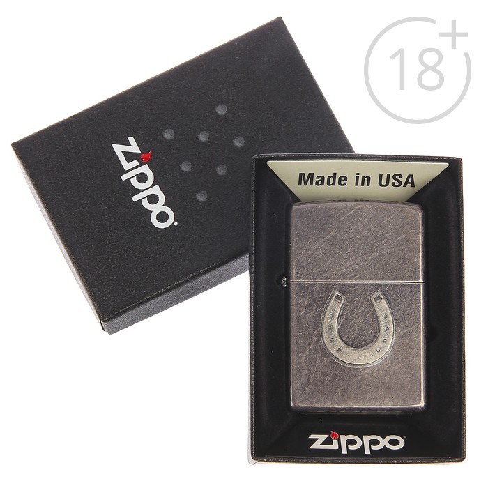 Зажигалка ZIPPO 28498 Horeshoe с покрытием Gray Dusk