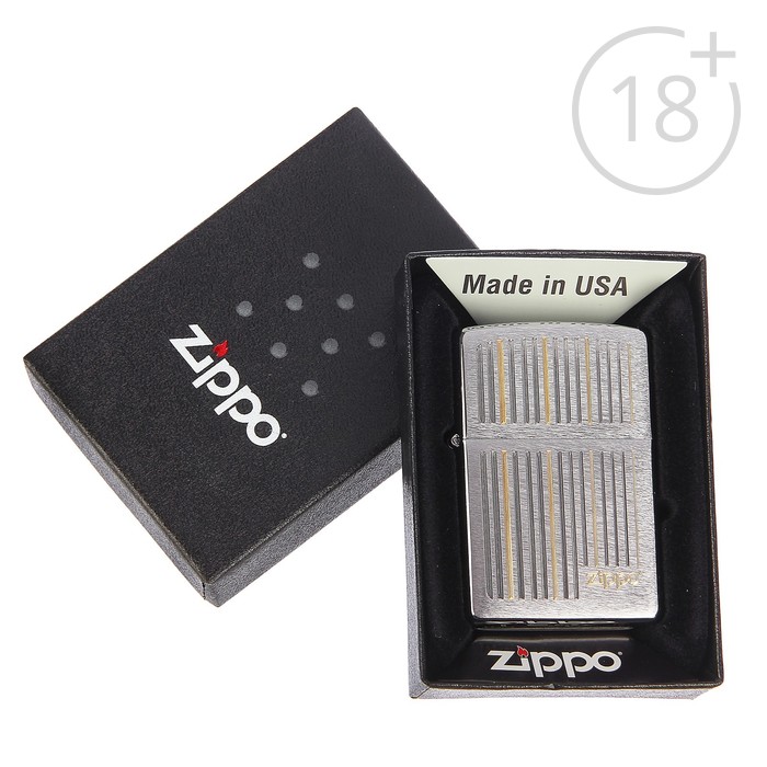 Зажигалка ZIPPO 28646 Classic с покрытием Brushed Chrome