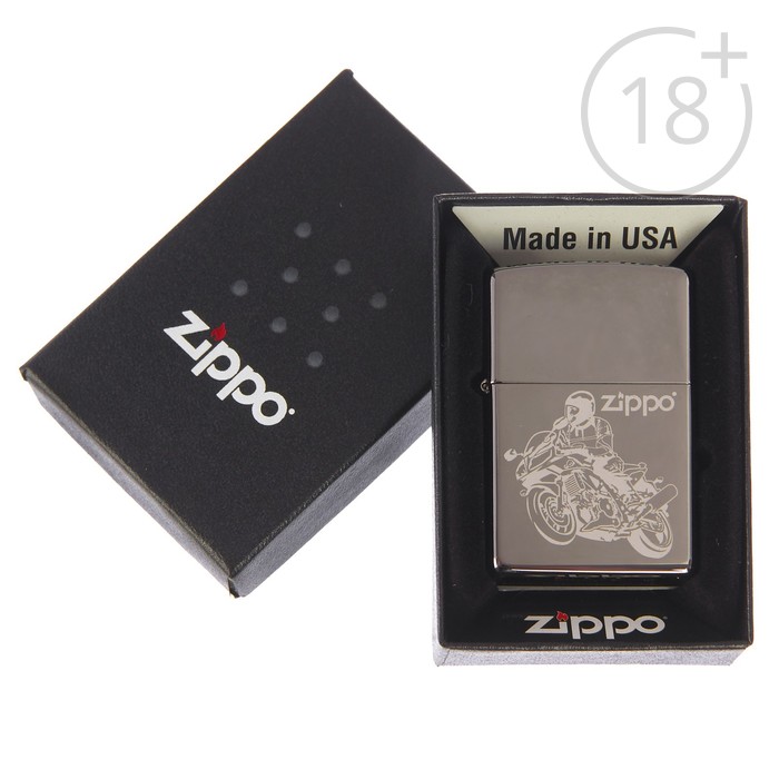 Зажигалка ZIPPO 150 Moto с покрытием High Polish Chrome