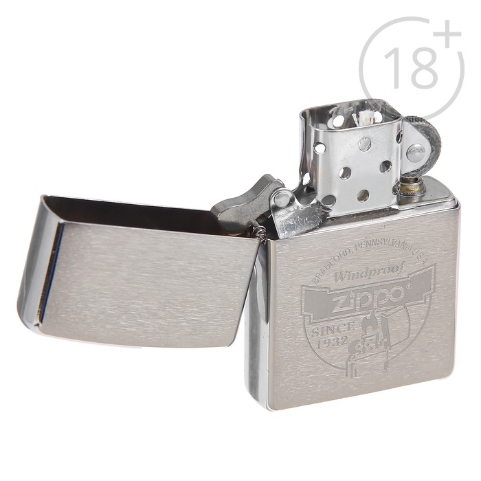 Зажигалка ZIPPO 200 Since 1932 с покрытием Brushed Chrome