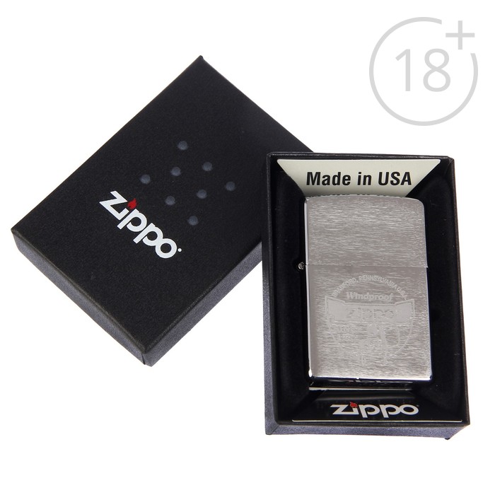 Зажигалка ZIPPO 200 Since 1932 с покрытием Brushed Chrome