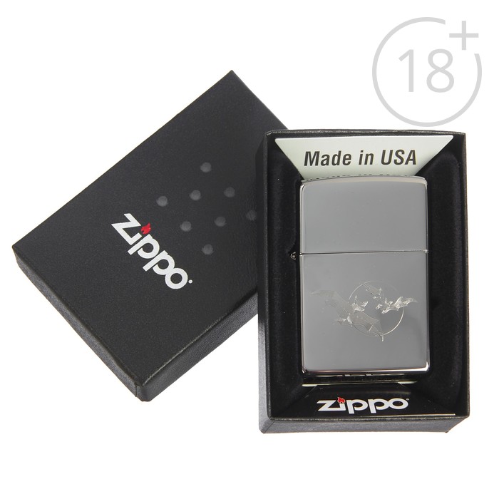 Зажигалка ZIPPO 150 Bats с покрытием High Polish Chrome
