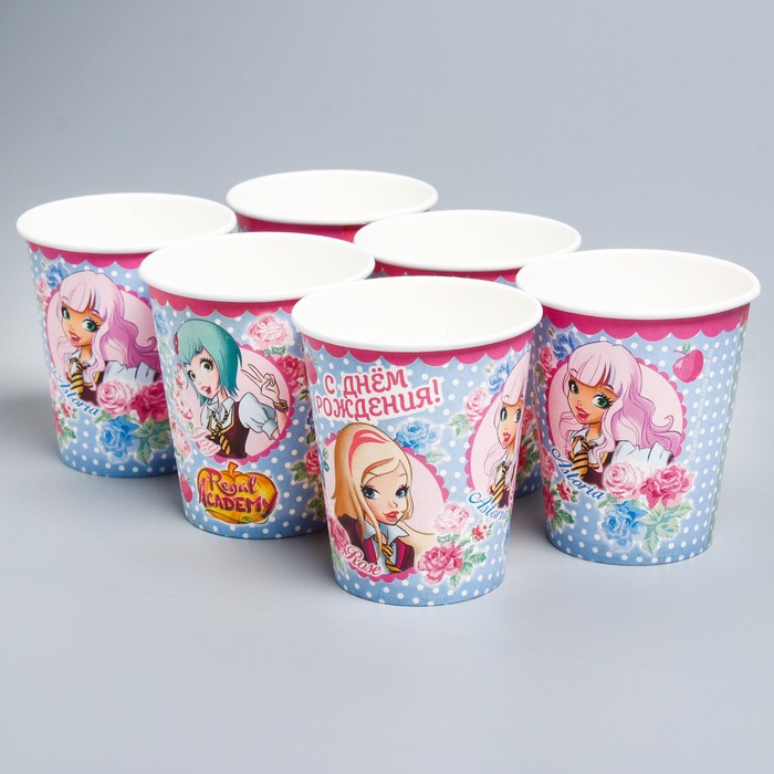 Набор бумажной посуды "С днем рождения!", Королевская Академия, на 6 персон