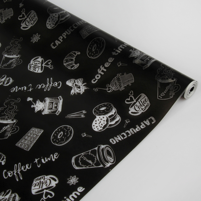 Пленка для цветов и подарков матовая "Кофе" черный 0.7 х 8.2 м, 35 мкм