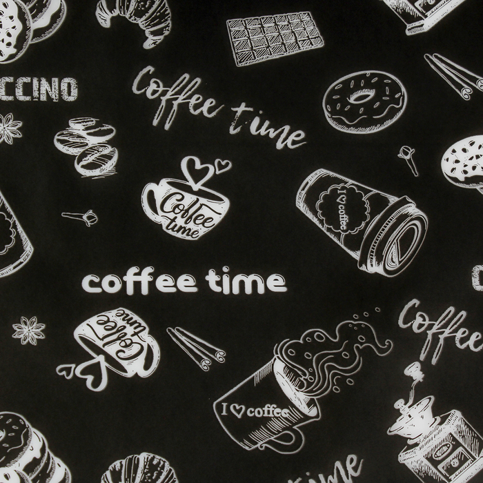 Пленка для цветов и подарков матовая "Кофе" черный 0.7 х 8.2 м, 35 мкм