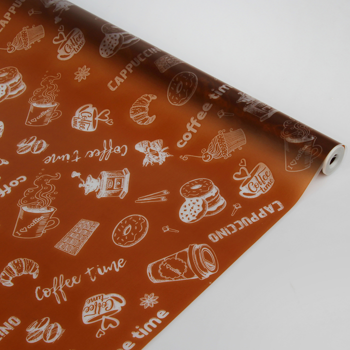 Пленка для цветов и подарков матовая "Кофе" коричневый 0.7 х 8.2 м, 35 мкм