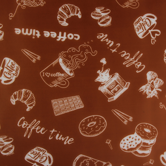 Пленка для цветов и подарков матовая "Кофе" коричневый 0.7 х 8.2 м, 35 мкм