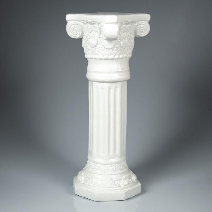 фото Подставка напольная "колонна акрополь" белая, 75 см premium gips