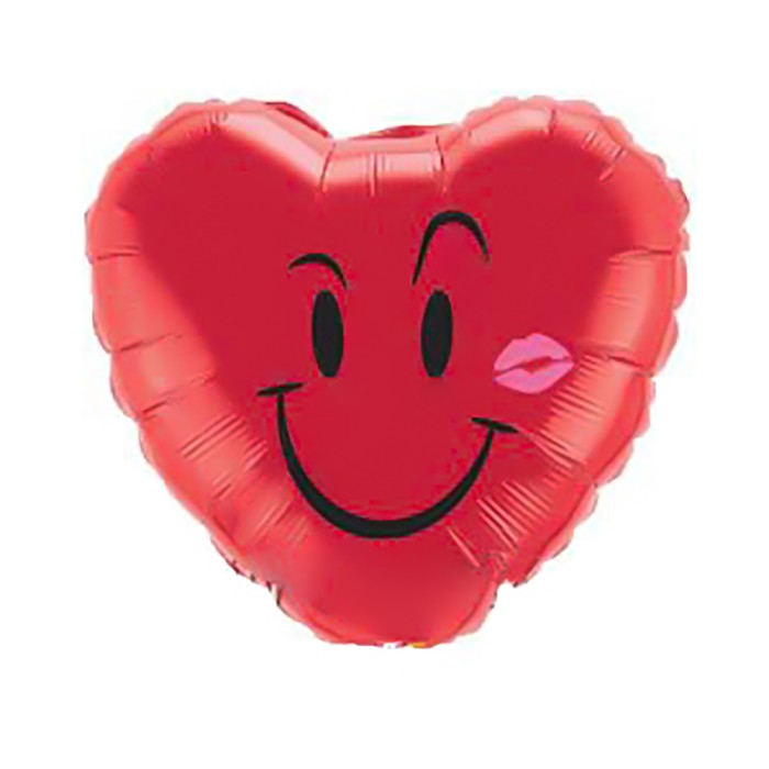 Шар фольгированный 18" "Улыбка Сердце с поцелуем" Q