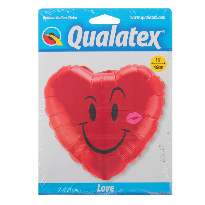 Шар фольгированный 18" "Улыбка Сердце с поцелуем" Q