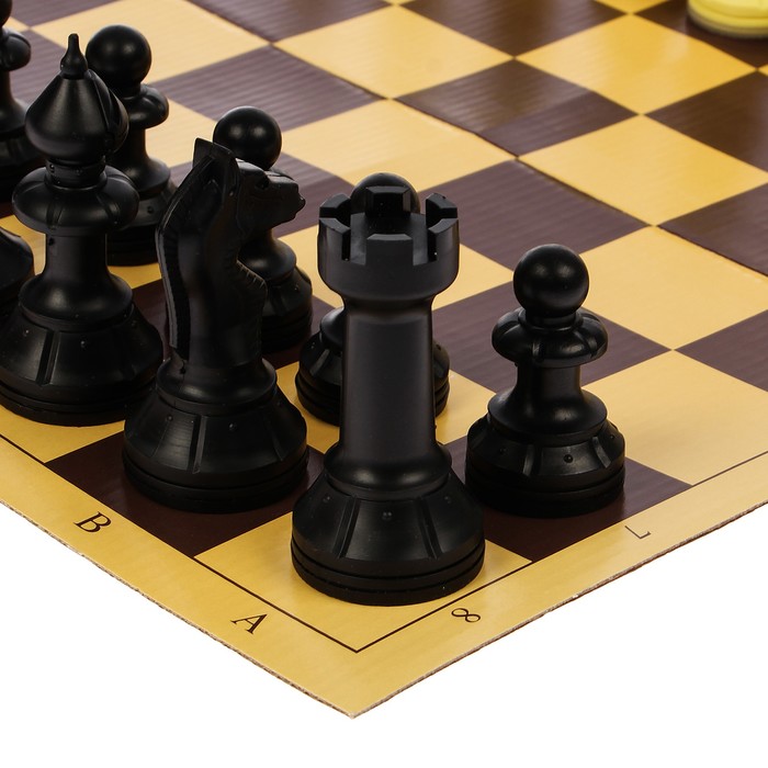 Настольная игра 2 в 1 "Русские игры": шахматы, русское лото (доска микрогофра 40х40 см)