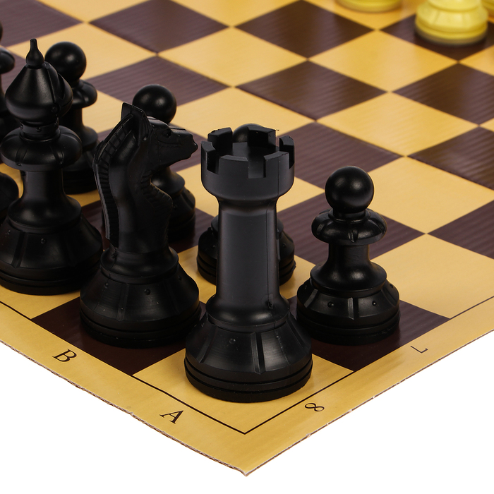 Настольная игра 3 в 1 "Русские игры": шахматы, шашки, домино (доска микрогофра 40х40 см)