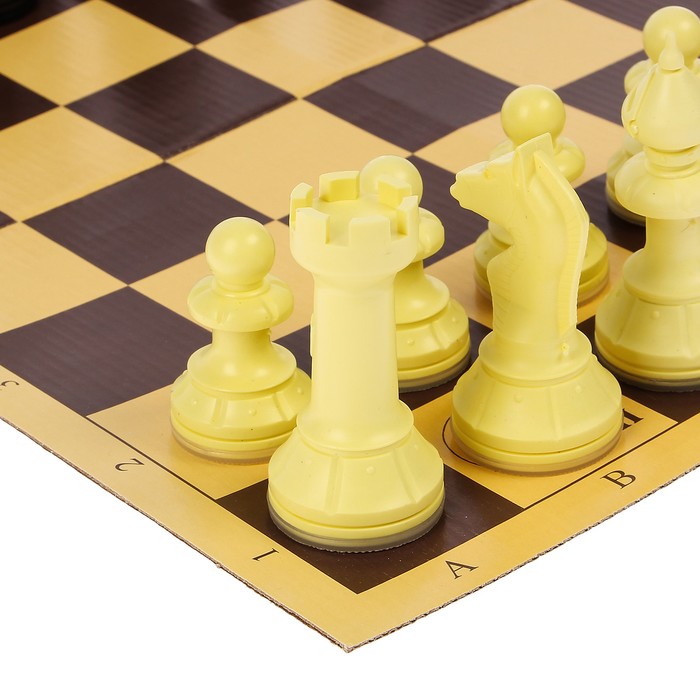 Настольная игра 3 в 1 "Русские игры": шахматы, лото, домино (доска микрогофра 40х40 см)