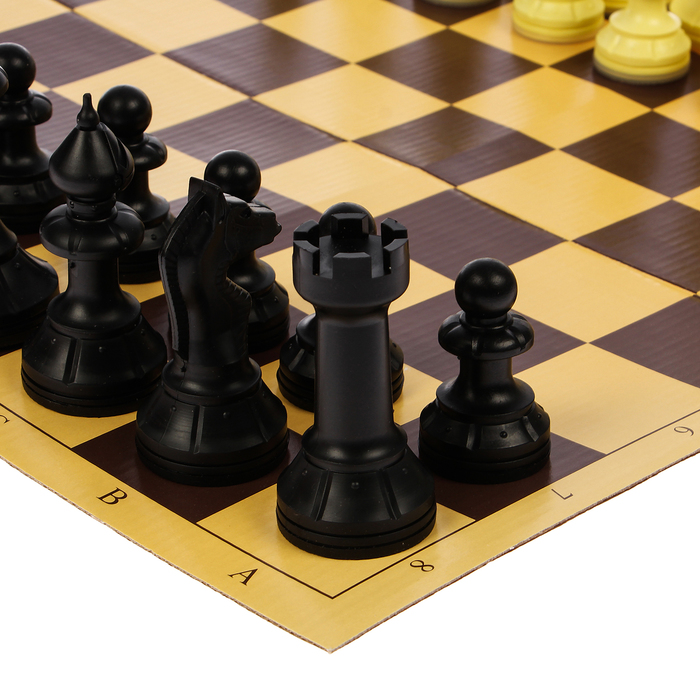Настольная игра 2 в 1 "Русские игры": шахматы, шашки (доска микрогофра 40х40 см)