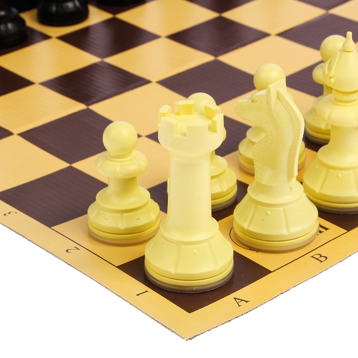 Настольная игра 2 в 1 "Русские игры": шахматы, домино (доска микрогофра 40х40 см)