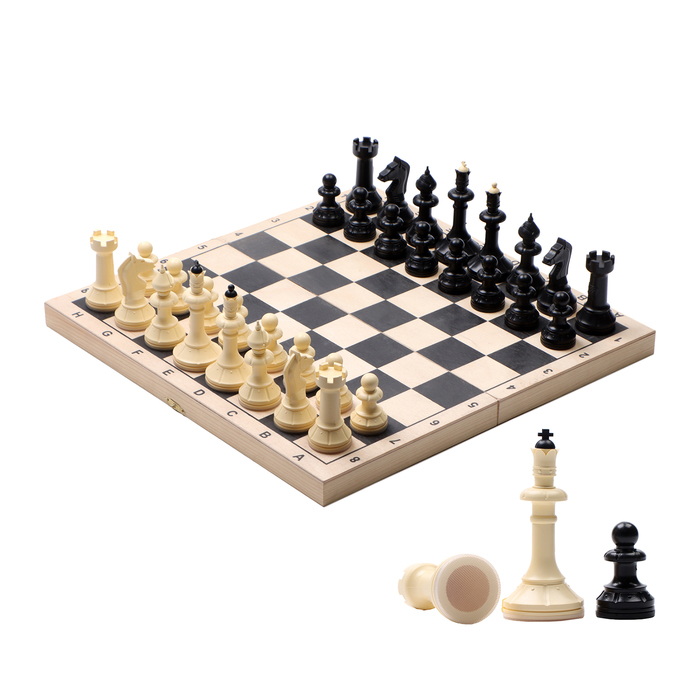 Шахматные фигуры обиходные "Айвенго", король h-10 см, без доски, в картонной упаковке