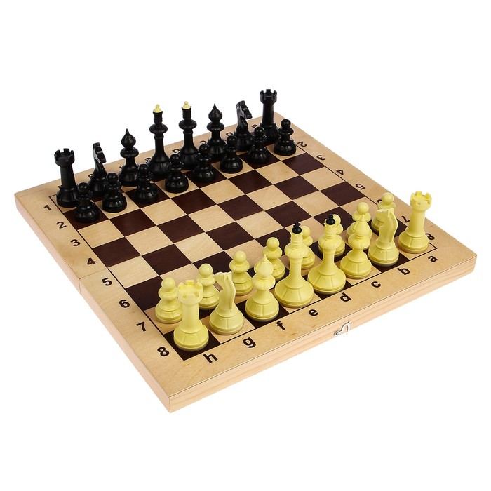 Настольная игра 2 в 1 "Айвенго": шахматы, шашки (доска дерево 43х43 см)