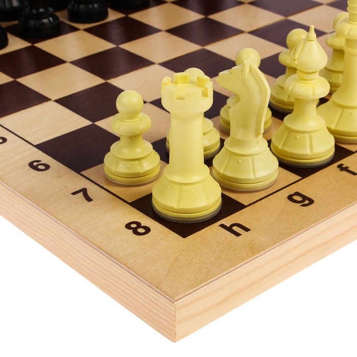 Настольная игра 2 в 1 "Айвенго": шахматы, шашки (доска дерево 43х43 см)