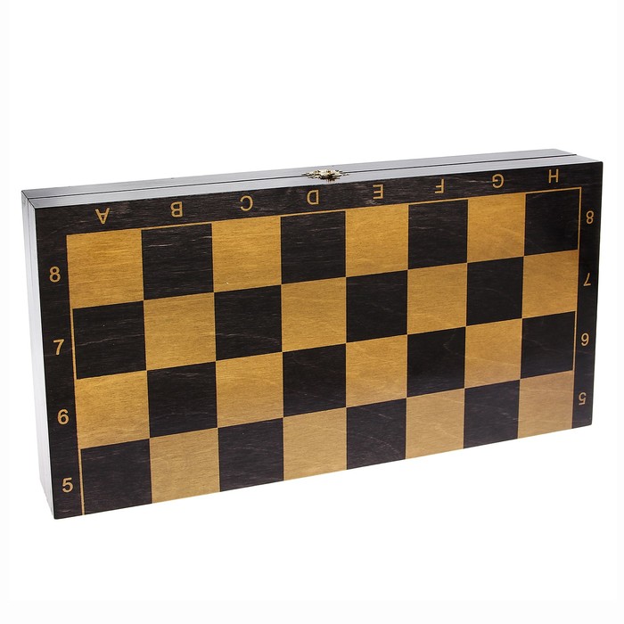 Настольная игра 2 в 1 "Черное золото": шахматы, шашки (доска дерево 40х40 см)