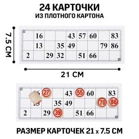 Русское лото 'Семейное', 24 карточки, карточка 21 х 7.5 см, микс Ош