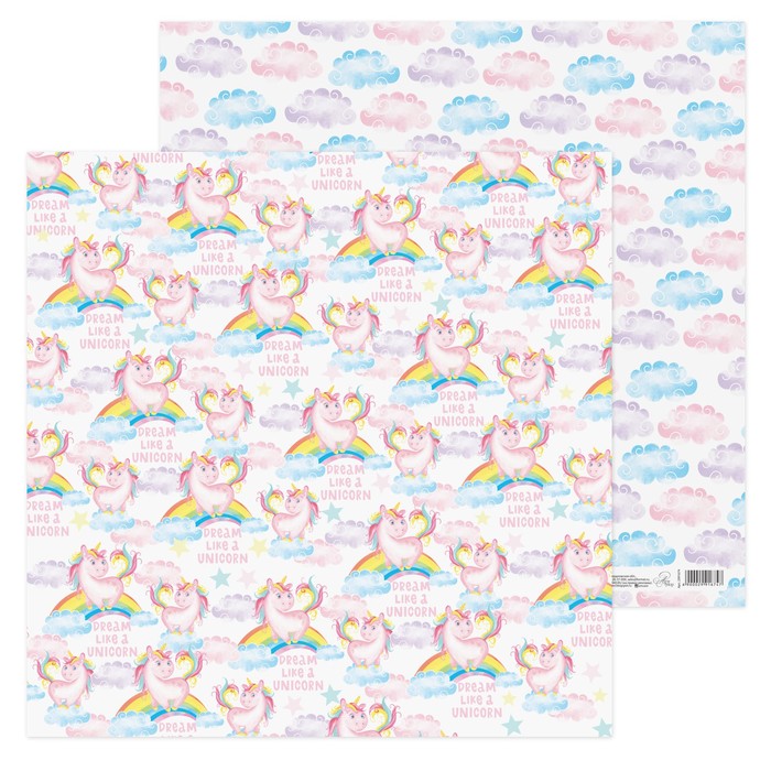 Бумага для скрапбукинга "Я летаю в облаках", 30.5х30.5 см