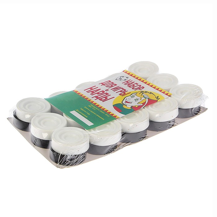 Набор для игры "Нарды": пластиковые фишки 30 шт, 2 кубика