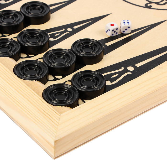 Настольная игра 3 в 1 "Готика": шашки, нарды, шахматы (доска дерево 60х60 см)