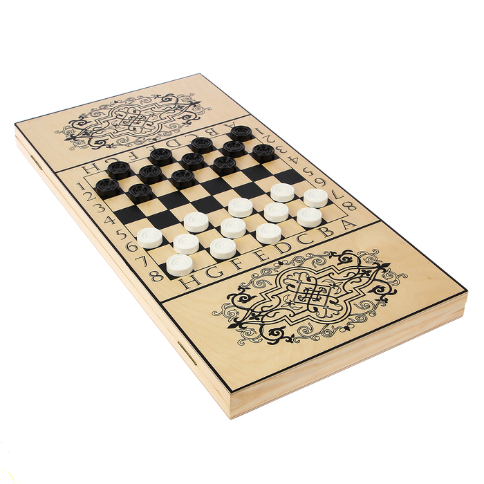 Настольная игра 3 в 1 "Готика": шашки, нарды, шахматы (доска дерево 60х60 см)