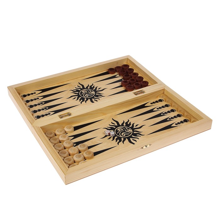 Настольная игра 3 в 1 "Классика": шашки, нарды, шахматы "Айвенго" (доска дерево 40х40 см)