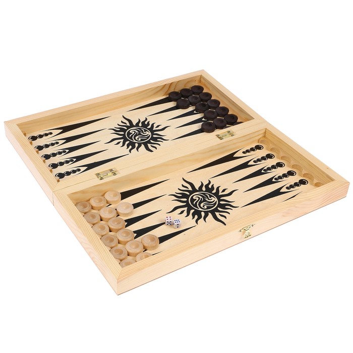 Настольная игра 4 в 1 "Классика": шашки, нарды, домино, шахматы "Айвенго" (доска 40х40 см)